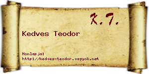 Kedves Teodor névjegykártya
